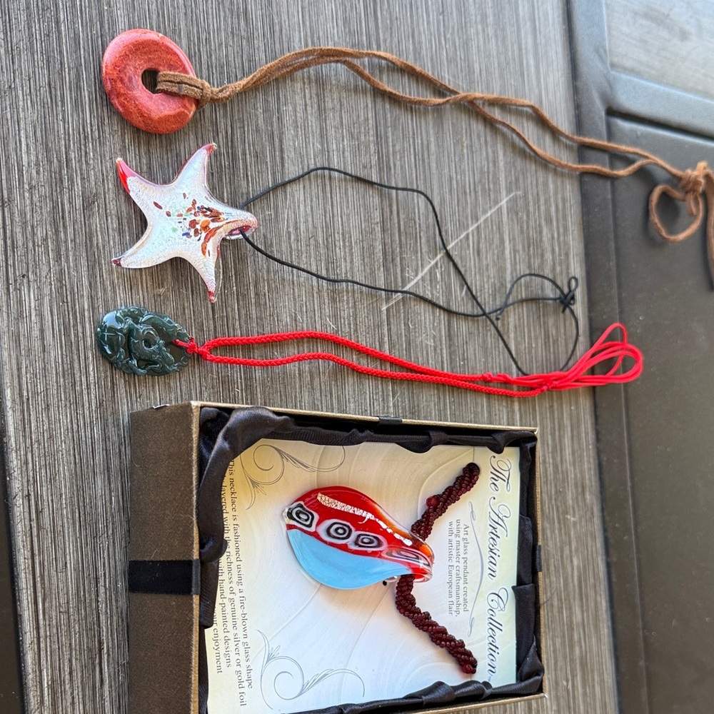 Artisan Glass Pendant Necklace Collection